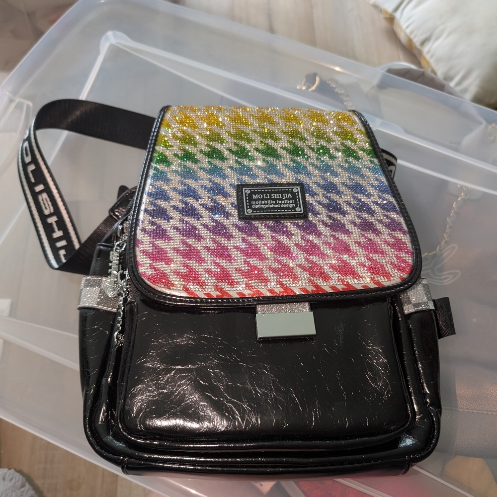 Black Backpack with Stylish Design and Practicality